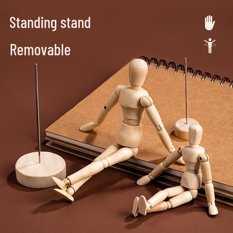 12-Inch Flexible Wooden Jointed Figure Model for Sketching and Painting