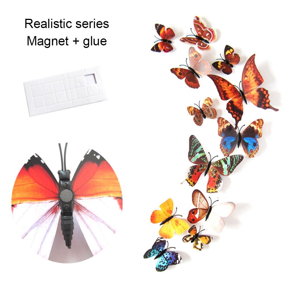 3D Three-Dimensional Butterfly Art Design Wall Sticker Refrigerator Diy Decoration Home Decor Fridge Magnet Gift For Kitchen