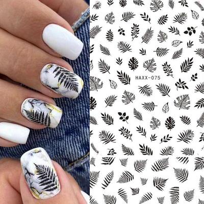1 arch 3D samolepky na nehty Geometrické vzory Květiny Butterfly Decal pro zdobení nehtů