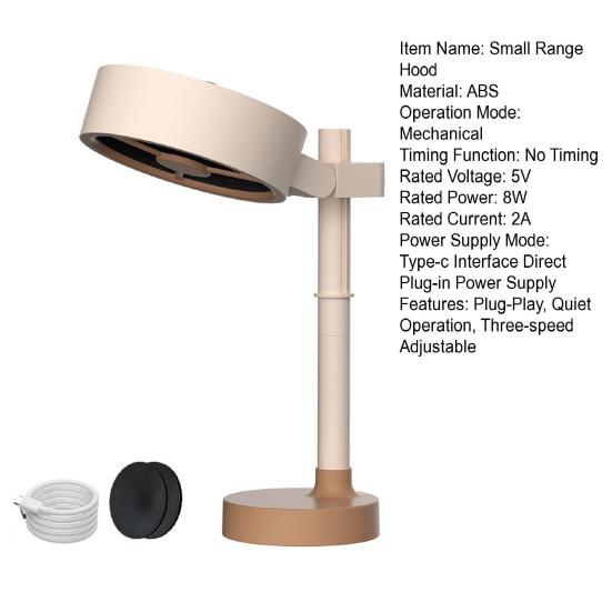 Malý ventilátor s čističkou vzduchu do digestoře, tichý přenosný stolní čistič vzduchu s 5vrstvým filtrem s aktivním uhlím, 3stupňový nastavitelný odstraňovač zápachu kouře