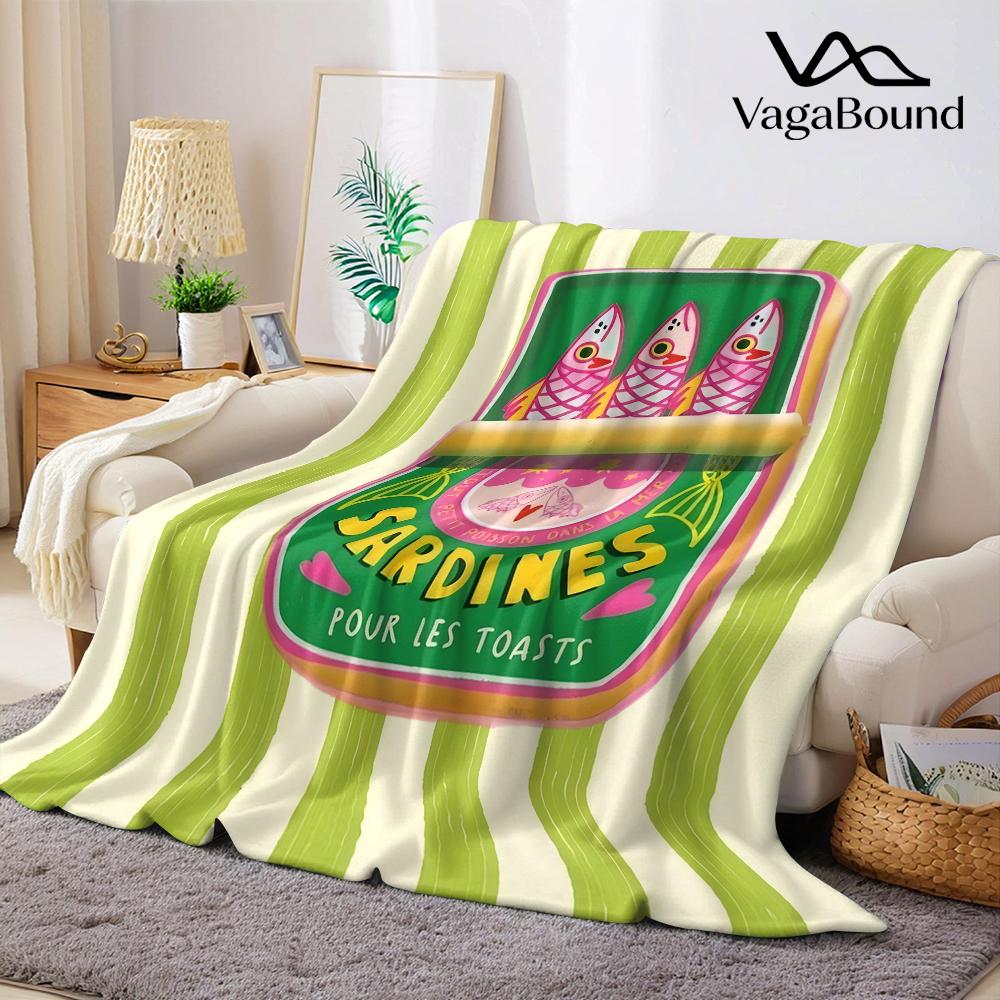 Sardine Can Design Flannel Blanket Warm Soft Halloween Christmas Couch Warm Cozy Decorative Decor Gift for All Season