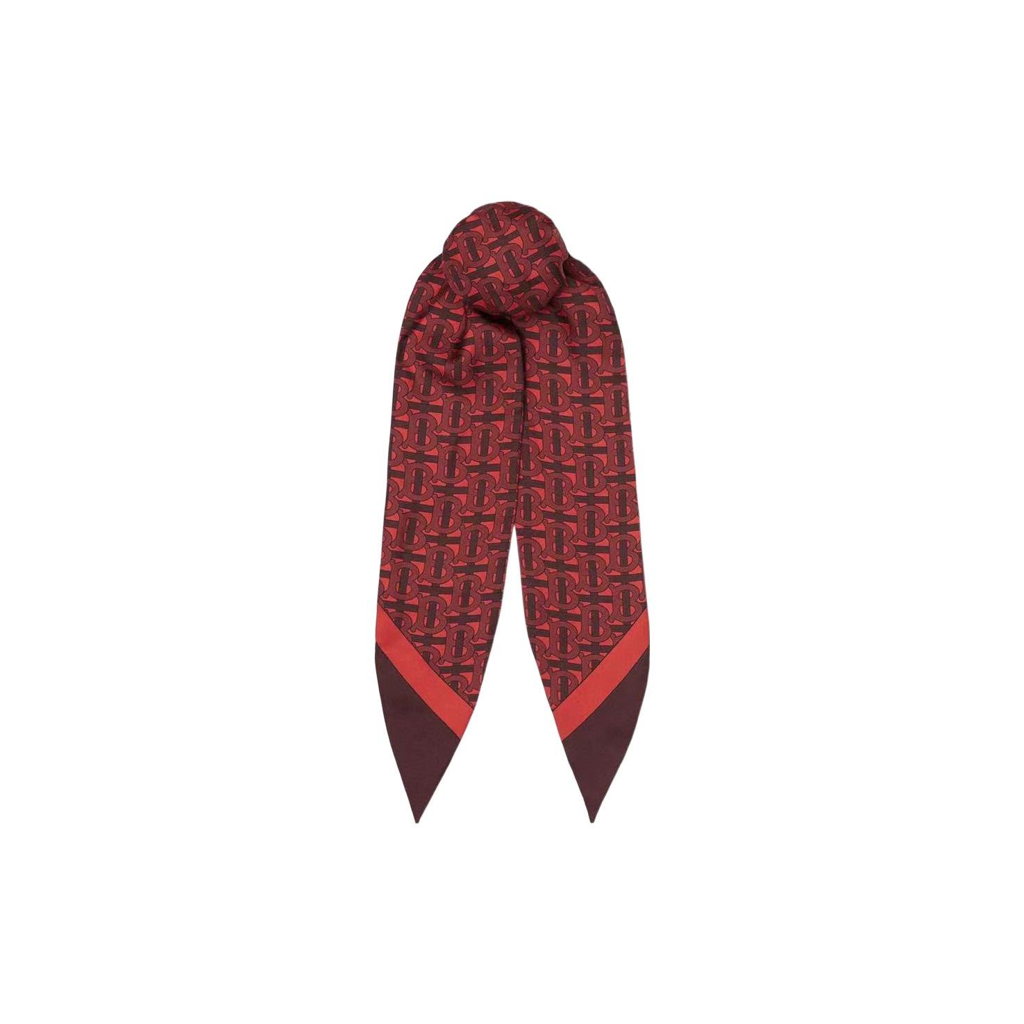 Burberry Fashion Letter Print Silk Headband Women Accessories Red 80171161 Red,F