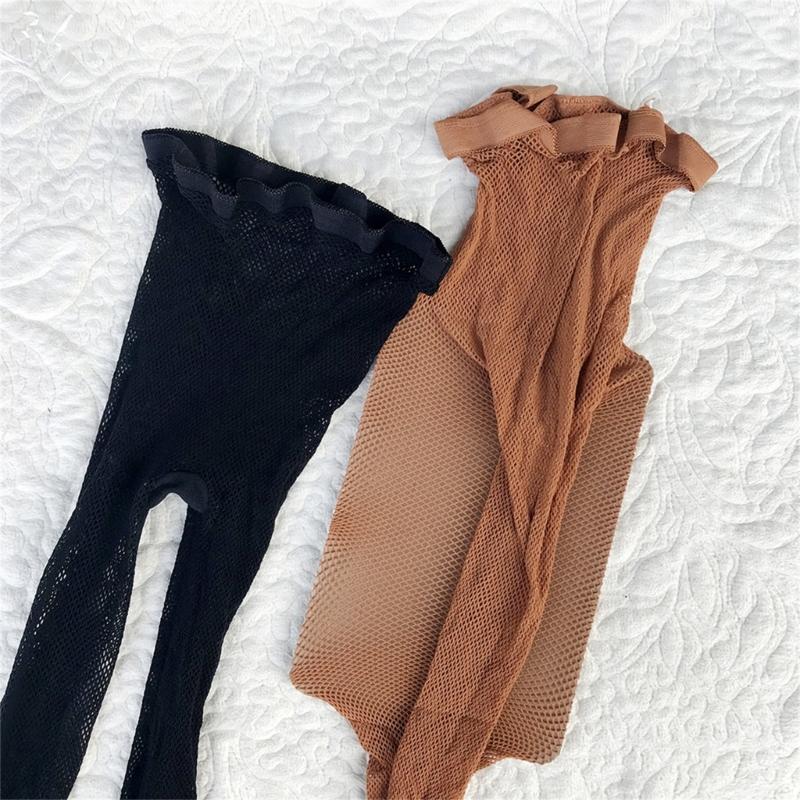 Women's Latin Dance Fishnet Pantyhose Breathable Mesh Fabric Open Toe Cotton Lined Gusset Dancing Tights Stockings