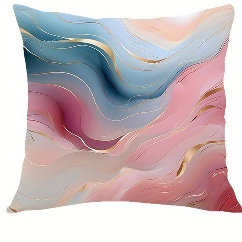 Home decoration ribbon gold thread decorative pillowcase, ultra-soft polyester material living room sofa back car pillowcase