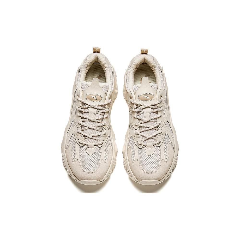 Anta Starry Sea Slip Resistant Abrasion Resistant Breathable Low top Casual Shoes Men's Beige 912348839-3