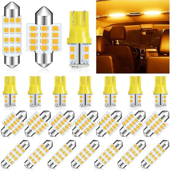 Tallew 24 Pieces Dome Light LED Car Bulb Kit Set T10 31 mm 42 mm LED Festoon Bulbs Interior Replacement for Car Map Door Courtesy(White)