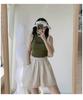 High-Waisted Cotton Linen A-Line Shorts - Petite, Casual, Slimming, Wide-Leg, Summer Wear for Women