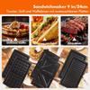 3-in-1 Non-stick Sandwich, Waffle, and Grill Maker with Detachable Plates