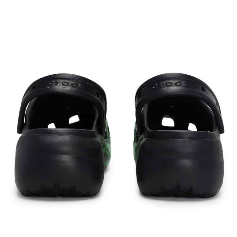 Crocs High Street Ink Splash Future Technology Stepping on Soft Hole Shoes Women's Black Green