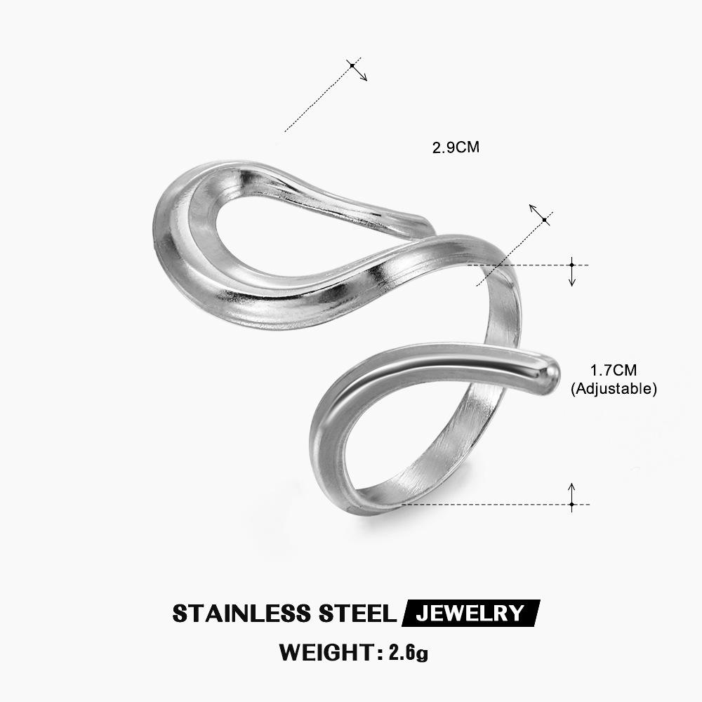 Silver Color Stainless Steel Rings for Women Men Vintage Heart Shaped Leaf Wings Flower Open Rings Waterproof Jewelry Wholesale