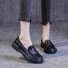 Fashion GKTINOO Fashion Women Flat Shoes Slip On Casual Loafers Spring Autumn Handmade Genuine Cow Leather Low Top Retro Lady Shoes