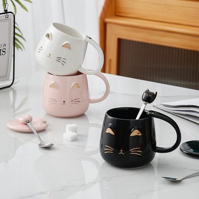 Japanische Tasse mit Deckel Löffel Keramiktasse Paar Wassertasse Kaffeetasse große Kapazität Trinkbecher mit Geschenkbox-Set