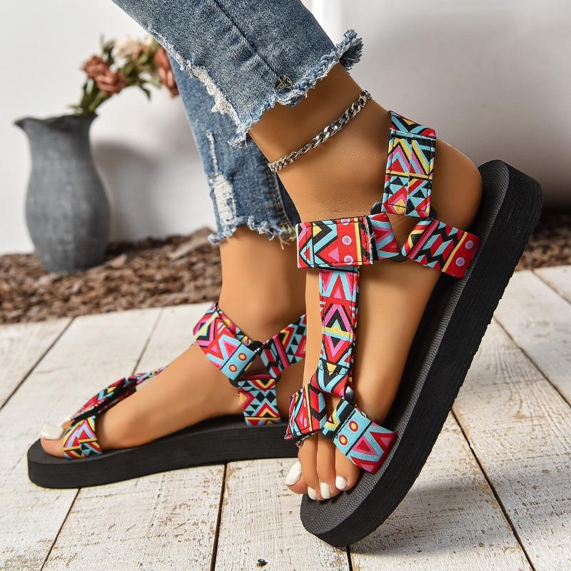 

Fashion Ladies Shoes 2025 Fashion Open Toe Women s Sandals New Color Matching Casual Summer Plus Size Non-Slip Comfortable Flat Sandals 43