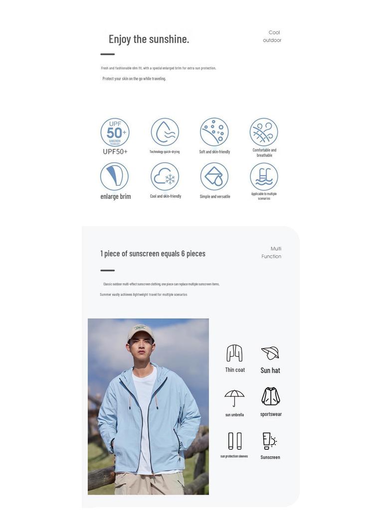 UPF50+ Lightweight Sun Protection Jacket for Men & Women – Breathable, Cool & UV-Resistant