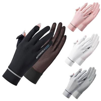Touch Screen Ice Silk Gloves Mittens Style Sun Protection Gloves  Cycling Driving Running