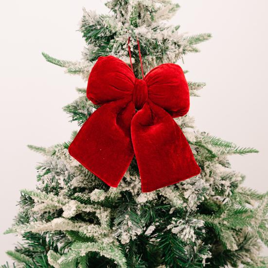 Christmas Ornament Multi-Size Design Velvet Fabric Bow Handmade 3D Shape Christmas Bowknot Decoration