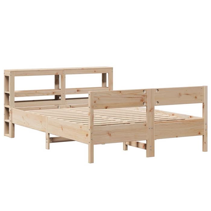 VidaXL Bed Frame with Headboard 120x190 Cm Solid Pine Wood, Bed, Bedroom Furniture, Wooden Bed, Bed 3306204