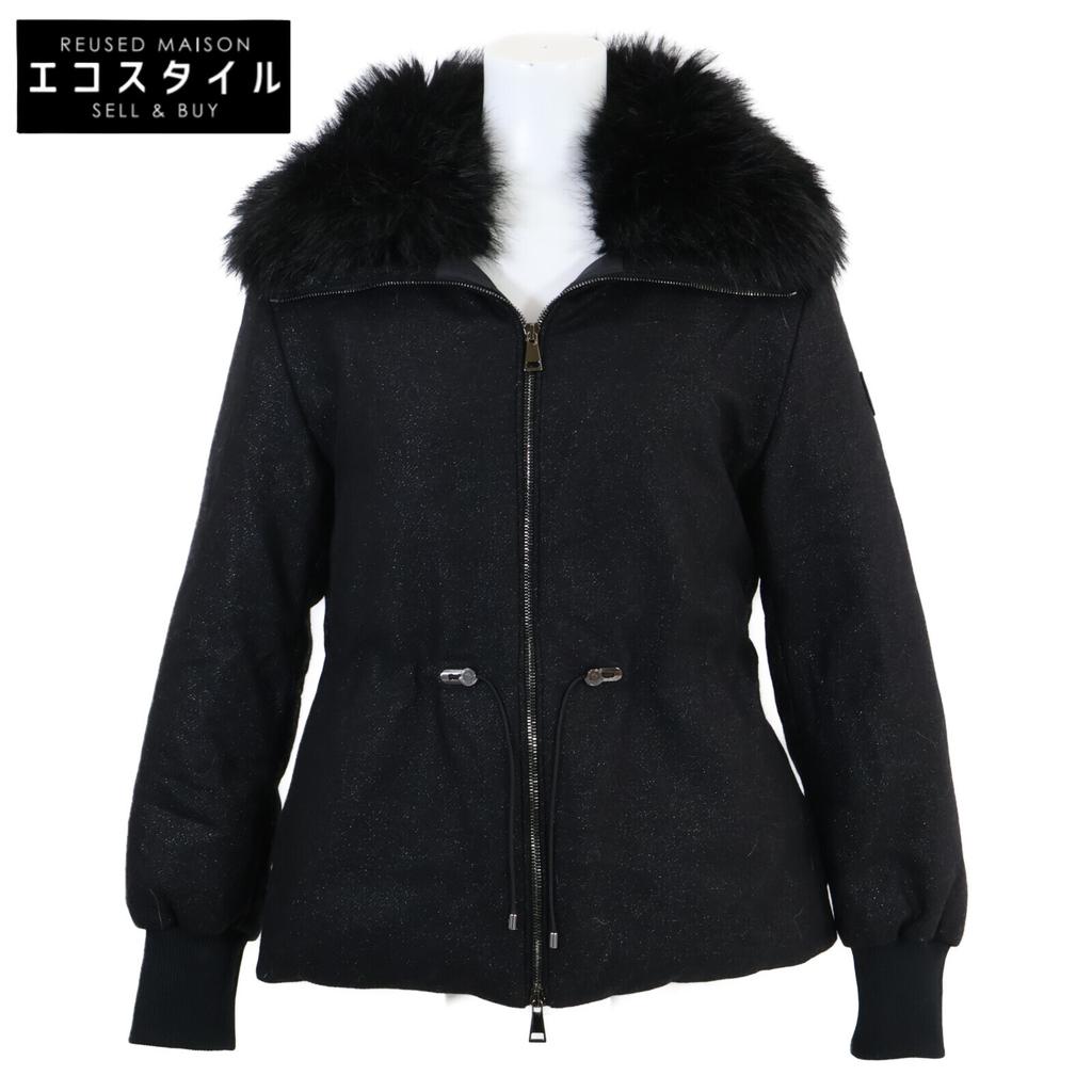 Moncler Excellent Condition 23AW I20931A00097 Autour Eco-fur Glitter Blend Wool Down Jacket Jacket 00 blackUsed