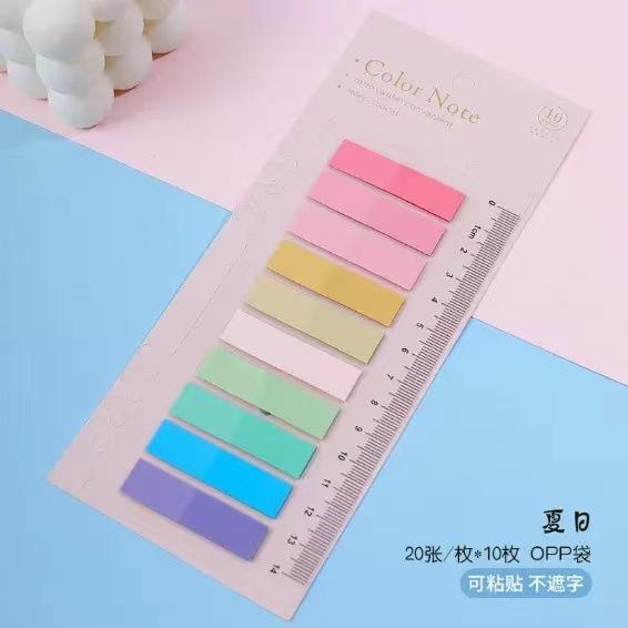 200 Sheets Transparent Sticky Notes Self-Adhesive BookMarkers Posted It Annotation Reading Book Clear Tab Kawaii Cute Stationery