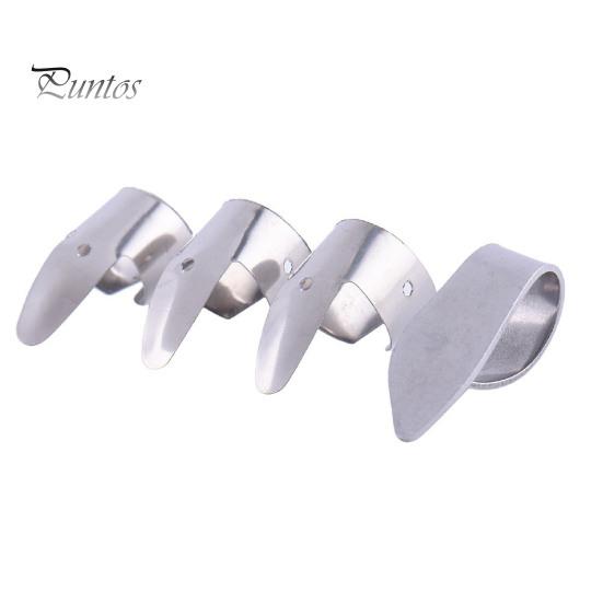 Finger Picks 4Pcs Open End Convinent Stainless Guitar Steel Stringed Instrument Plectrums for