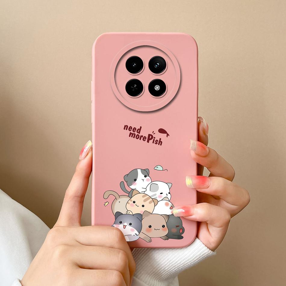 For OPPO Realme 12X 5G Phone Cases Cartoon Liquid Silicone Full Coverage Anti Drop Shell For Realme12 X Back Covers Bumper Funda