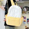 Schoolbag New Ins Cute Polka Dot Plaid Backpack, Primary and Secondary School Schoolbag, Women's Lightweight Large-capacity Travel Backpack