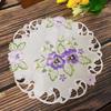 New Super Violets Purple Flowers Embroidery Placemat Cup Mug Tea Pan Coaster Kitchen Dining Table Place Mat Lace Doily Wedding