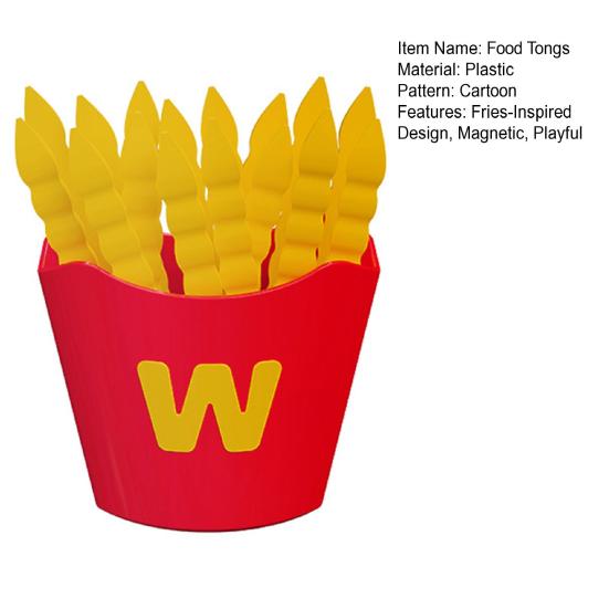 8Pcs Mini Tong Magnetic Fries Shape Food Tongs Kitchen Serving Tongs Kid