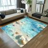 Beach Pebble Starfish Area Rug Summer Ocean Water Seaside Non-Slip Floor Carpet Nautical Home Decor for Living Room Bedroom