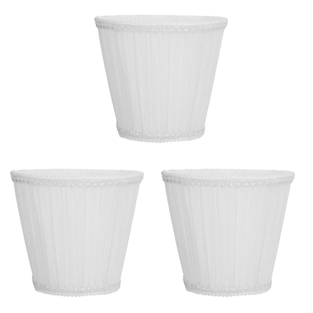 3PCS E14 ClipOn Cloth Lamp Shade Modern Fabric Lampshade Table Light Cover for Candle Chandelier(Black )