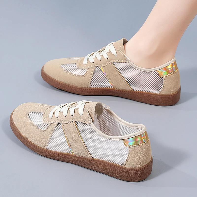 Men Women Summer Spring Autumn Casual Sneakers Breathable Mesh New Flat Women's Ladies Moral Training Shoes Breathable Material for Hot Summer Days