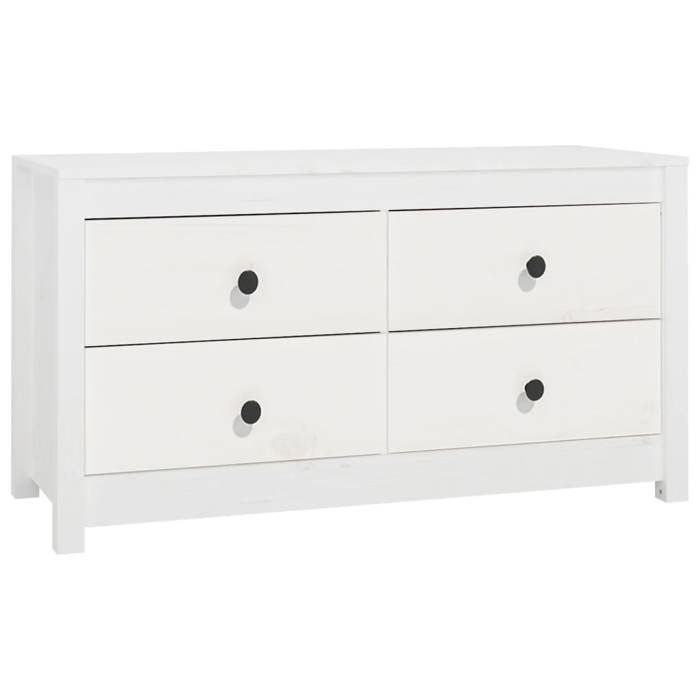821775 vidaXL Armoire latérale Blanc 100x40x54 cm Bois de pin massif