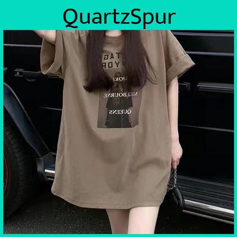 Tshirt Sleeved Summer 2024 Short For Women Vintage Letter Print Hip Hop T Shirt Long Top Harajuku Oversized Graphic Women Tees