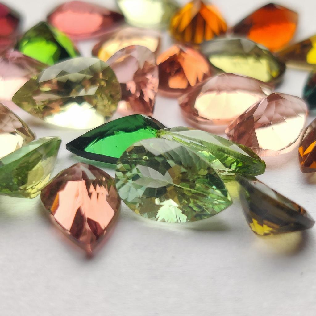 Best Quality Tourmaline Pear Cut Multi Gemstone, 6x9 MM Size Pear. Multi Tourmaline Loose Gemstone Lot, October Birthstone For Making Jewelry.