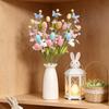 Easter Artificial Flowers Easter Colorful Egg Decoration DIY Party Bouquet with Rabbit Egg Charms Spring Home Table Centerpiece