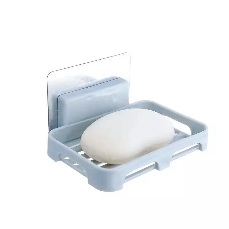 

Punch-Free Wall-Mounted Soap Dish with Strong Adhesive and No-Mark Design, High-End Draining Holder