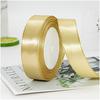Gift Satin Ribbons Wholesaler 1inch  100% Polyester  Christmas Ribbon  Gold Wired  Edged Satin Ribbon  Roll Accept Print Logo
