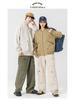 2025 Japanese Trendy Men's Retro Loose Stand Collar Bomber Jacket - Spring Casual Drop Shoulder Workwear Style.