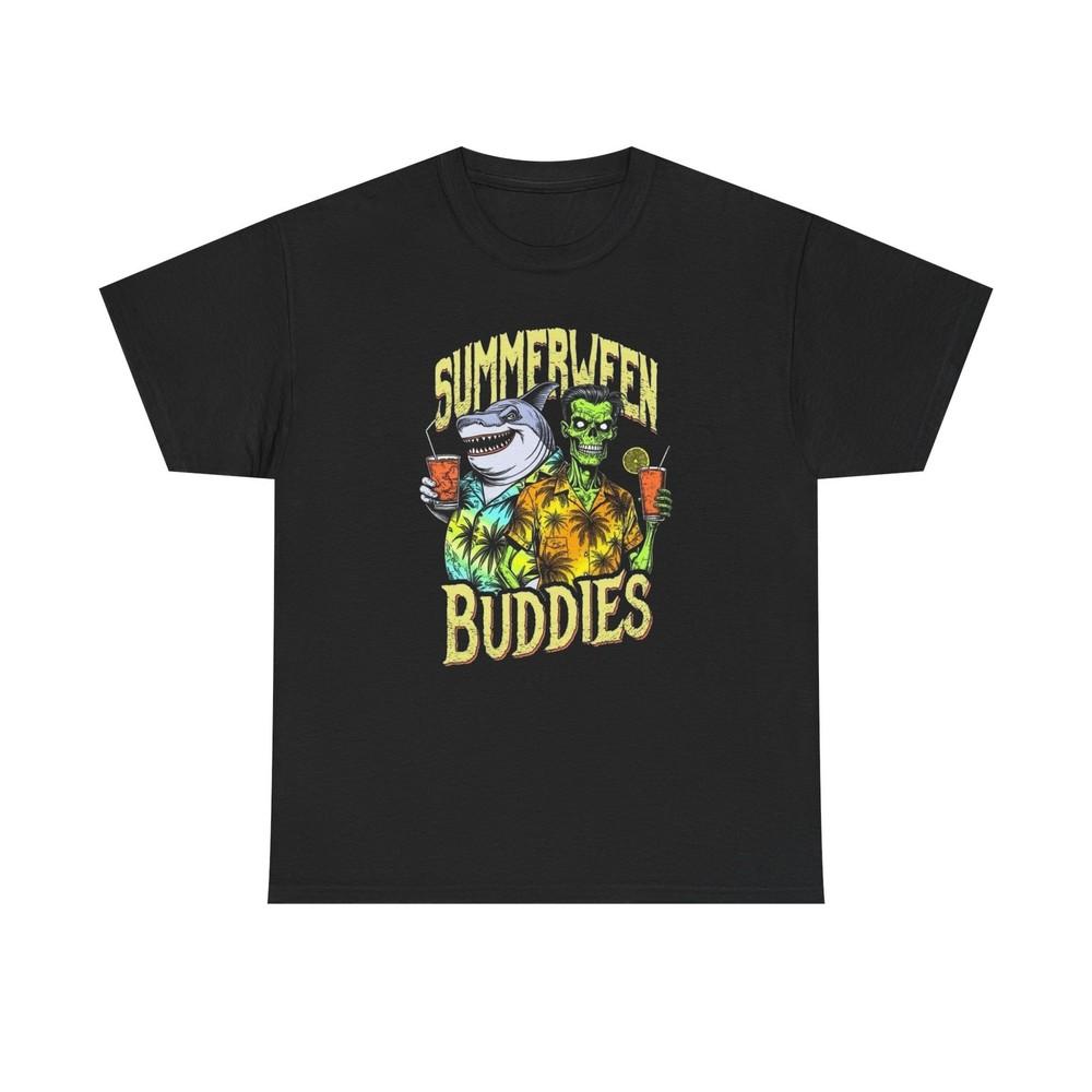 Summerween Buddies Halloween Graphic T Shirt Unisex Heavy Cotton Tee New Gift Unisex T-Shirt XXXXL