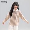 Girls' Vintage Striped Long Sleeve Polo Top