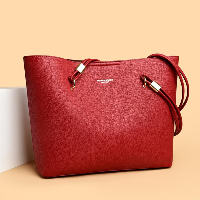 Simple Retro Tote Bag, High-quality PU Leather Shoulder Bag for Women's Tote Bag Suitable for Daily, Leisure, Commuting
