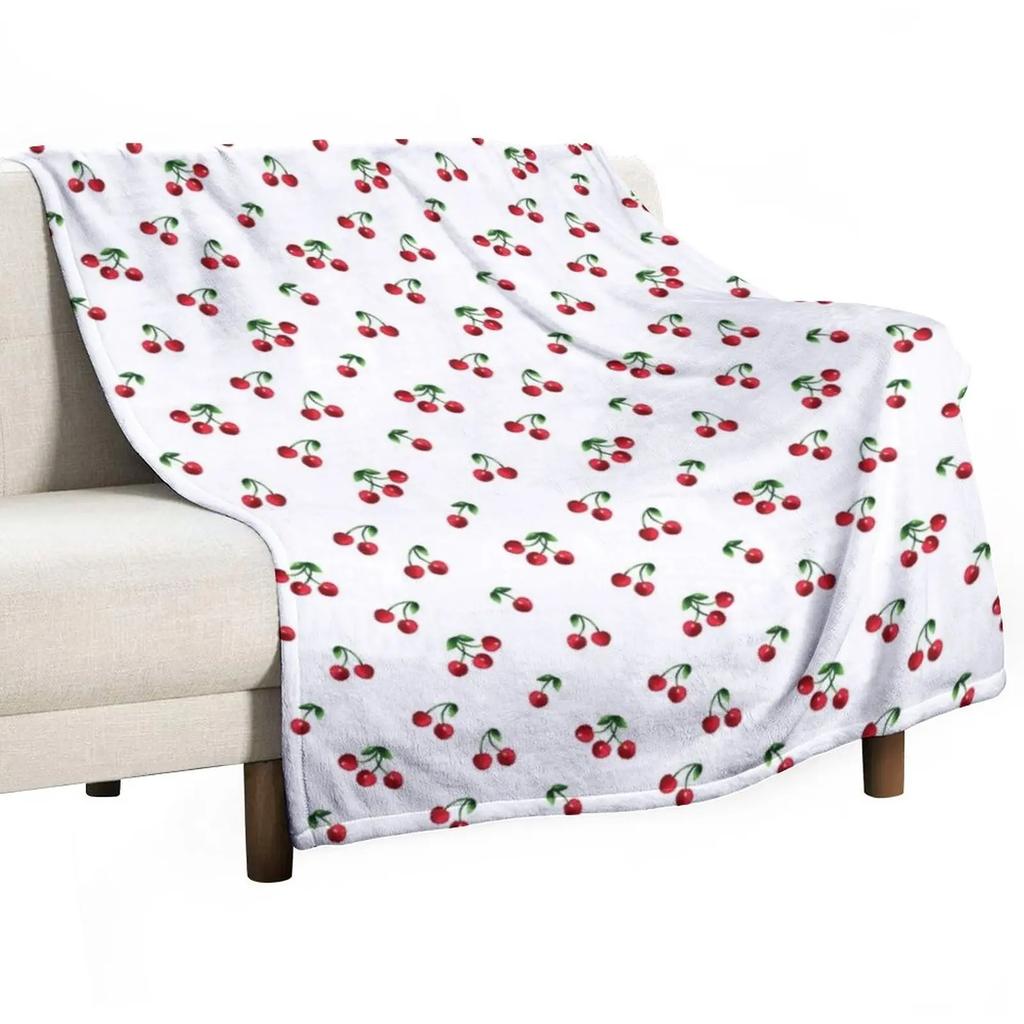 Sweet cherry pattern Throw Blanket Extra Large Throw Blanket throw blanket for sofa Shaggy Blanket