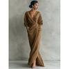 Elegante Maxi wikkeljurk voor dames met lange mouwen