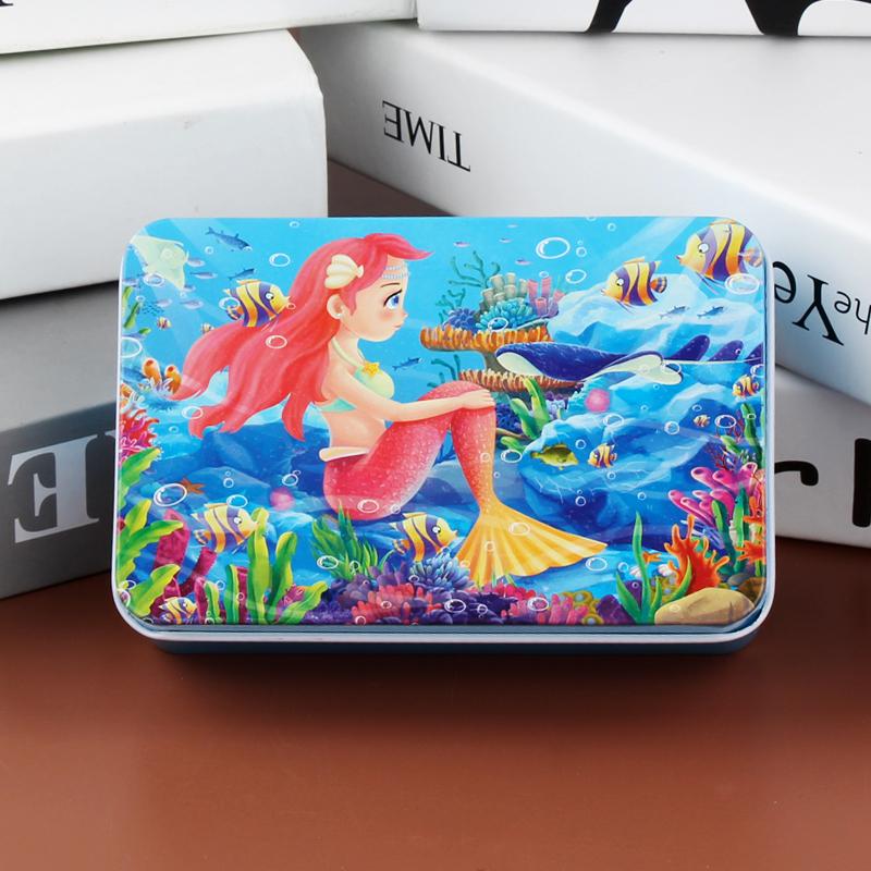 60pcs Jigsaw Cartoon Puzzle With Metal Box, Children's Early Education Animal Vehicle Puzzle, Parent-Child Interaction Game