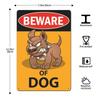Hisun Tin Sign Vintage Assorted Beware Of Dog Cartoon Bulldog Wolf Tin Sign Set Retro Funny Angry Pet Warning Metal Wall Art Rustic Security