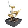 Indoor Tabletop Fountain Lotus LED Waterfall Fountain Ornament Feng Shui Art Craft Home