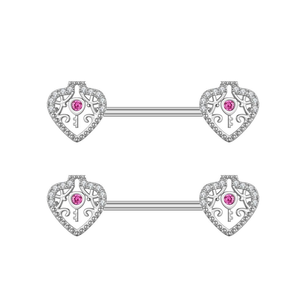 

2 шт., кольцо для сосков, хирургическая сталь, кристаллический щит, штанга для женщин, сексуальные украшения для пирсинга сосков