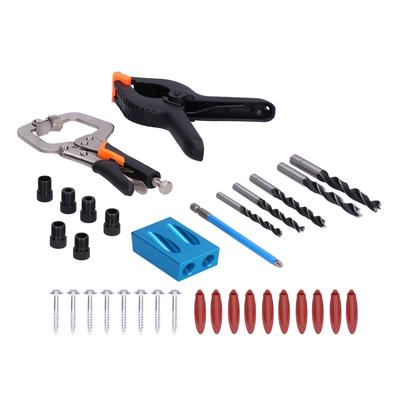 Oblique Hole Locator Aluminum Alloy Adjustable Positioning Drill Set for Wooden Furniture