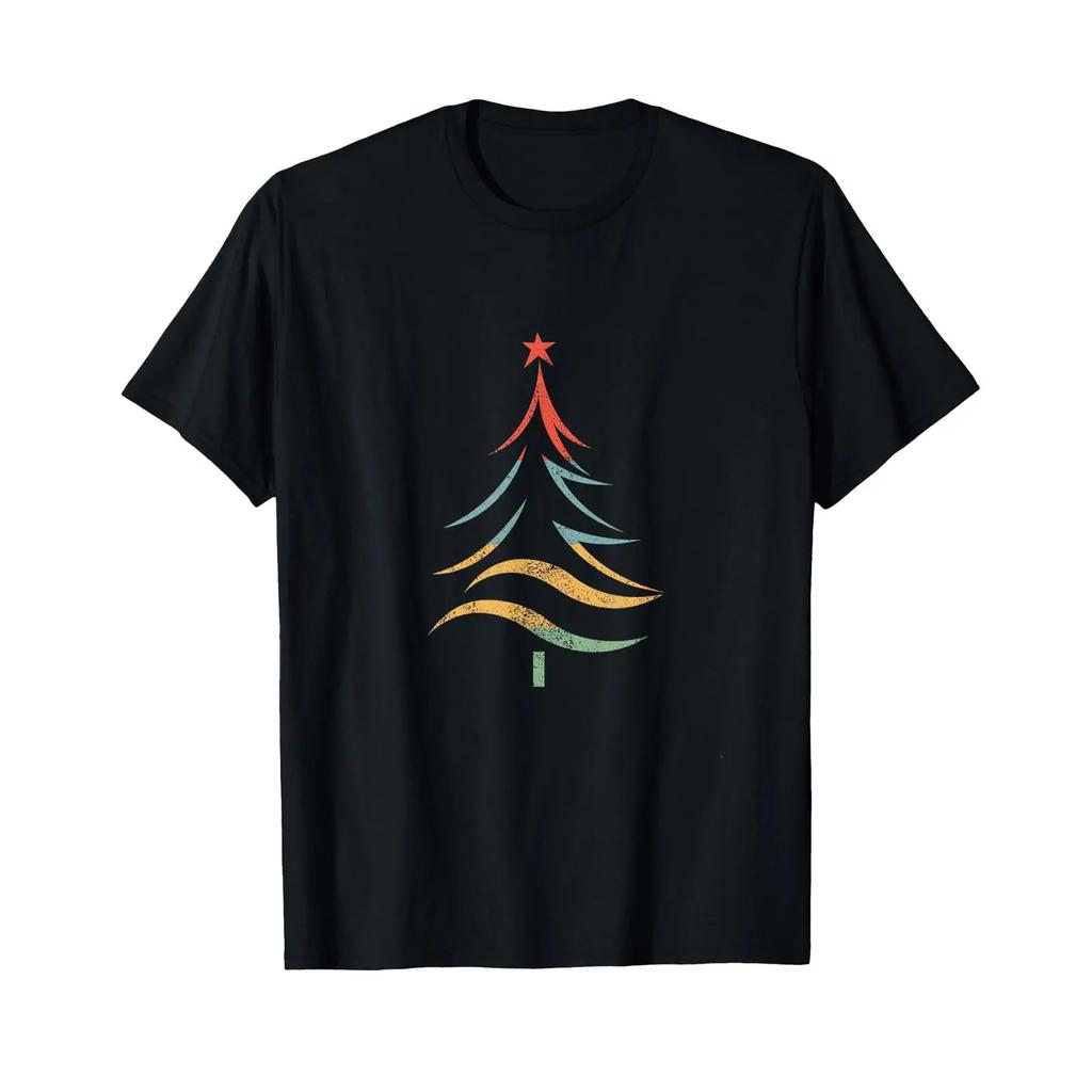 Retro Weihnachtsbaum Vintage Weihnachten Familien T Shirt Vintage Breathable Unisex Graphic Stylish Fashion