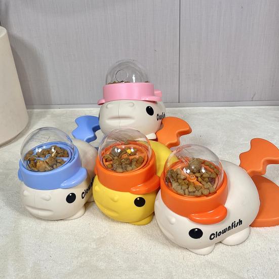 Interactive Dog Treat Dispenser Toy Adjustable Food Dispensing Puzzle Toy Clownfish Design Slow Feeder for IQ Training Mental Stimulation